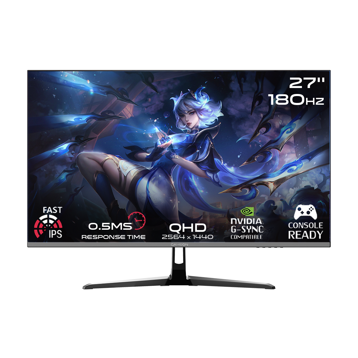 GAMEON GOPS27QHD180IPS 27" QHD, 180Hz, 0.5ms Fast IPS Gaming Monitor (Support PS5)