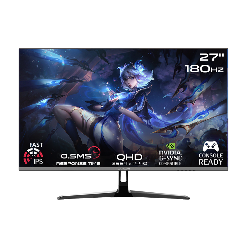 GAMEON GOPS27QHD180IPS 27" QHD, 180Hz, 0.5ms Fast IPS Gaming Monitor (Support PS5)