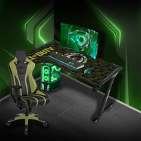 Call Of Duty (COD) Phantom XL-L Series L-Shaped RGB Flowing Light Gaming Desk With Mouse pad, Headphone Hook, Cup Holder, Cable Management, Gamepad Holder, Qi Wireless Charger & USB Hub - Black/Green