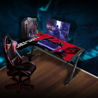 Call Of Duty (COD) Phantom XL-L Series L-Shaped RGB Flowing Light Gaming Desk With Mouse pad, Headphone Hook, Cup Holder, Cable Management, Gamepad Holder, Qi Wireless Charger & USB Hub - Black/Red