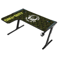 Call Of Duty (COD) Phantom XL-L Series L-Shaped RGB Flowing Light Gaming Desk With Mouse pad, Headphone Hook, Cup Holder, Cable Management, Gamepad Holder, Qi Wireless Charger & USB Hub - Black/Green