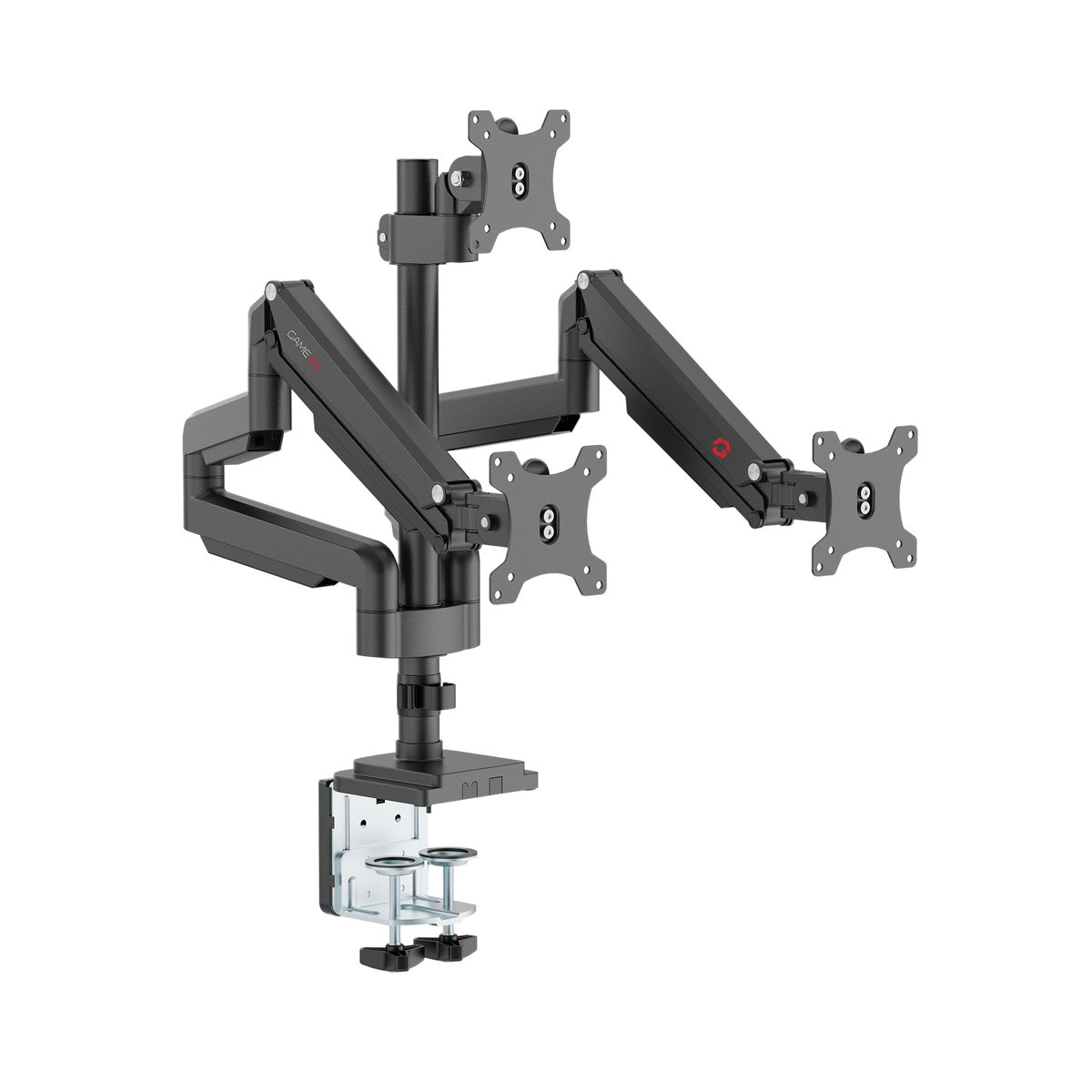 GAMEON GO-5367 Triple Monitor Arm For Gaming And Office Use, 17" - 30", Each Arm Up To 6 KG