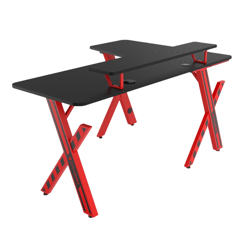 GAMEON Phantom Series L-Shaped Gaming Desk With 15W Qi Charger, USB Hub (Dimensions 160 CM X 110 CM x 60CM)