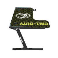 Call Of Duty (COD) Phantom XL-L Series L-Shaped RGB Flowing Light Gaming Desk With Mouse pad, Headphone Hook, Cup Holder, Cable Management, Gamepad Holder, Qi Wireless Charger & USB Hub - Black/Green