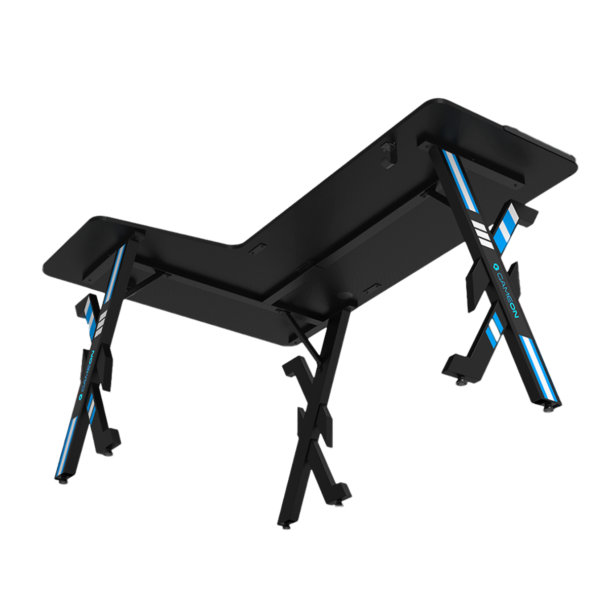 Gameon Elite Series L-Shaped Gaming Desk With USB powered LED Lightning With Remote Control And 15W Qi Charger (Dimensions 160 CM X 100 CM x 60CM )