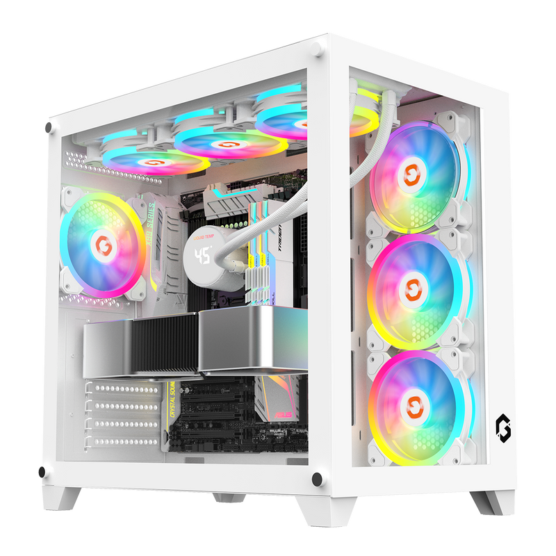 GAMEON Emperor Artic Series Mid Tower Gaming Case - White