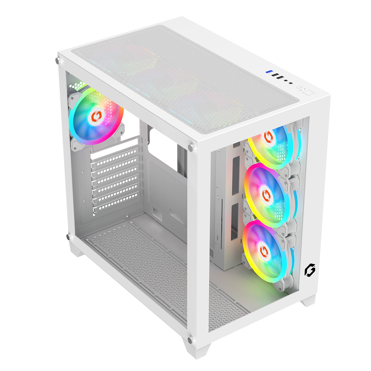 GAMEON Emperor Artic Series Mid Tower Gaming Case - White