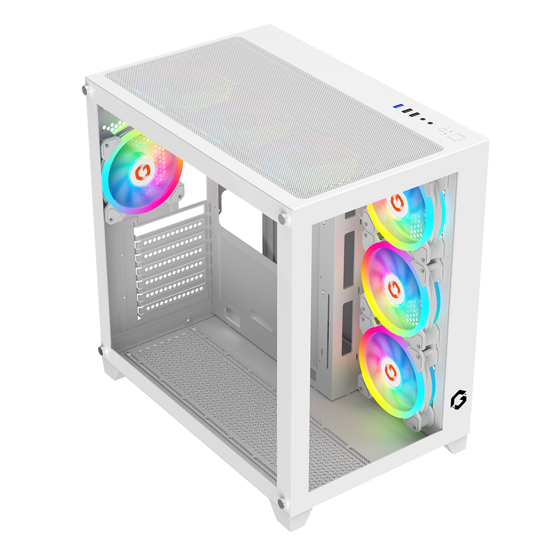 GAMEON Emperor Artic Series Mid Tower Gaming Case - White