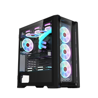 GAMEON Vortex Midnight Series Mid Tower Gaming Case - Black