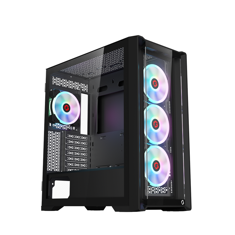 GAMEON Vortex Midnight Series Mid Tower Gaming Case - Black