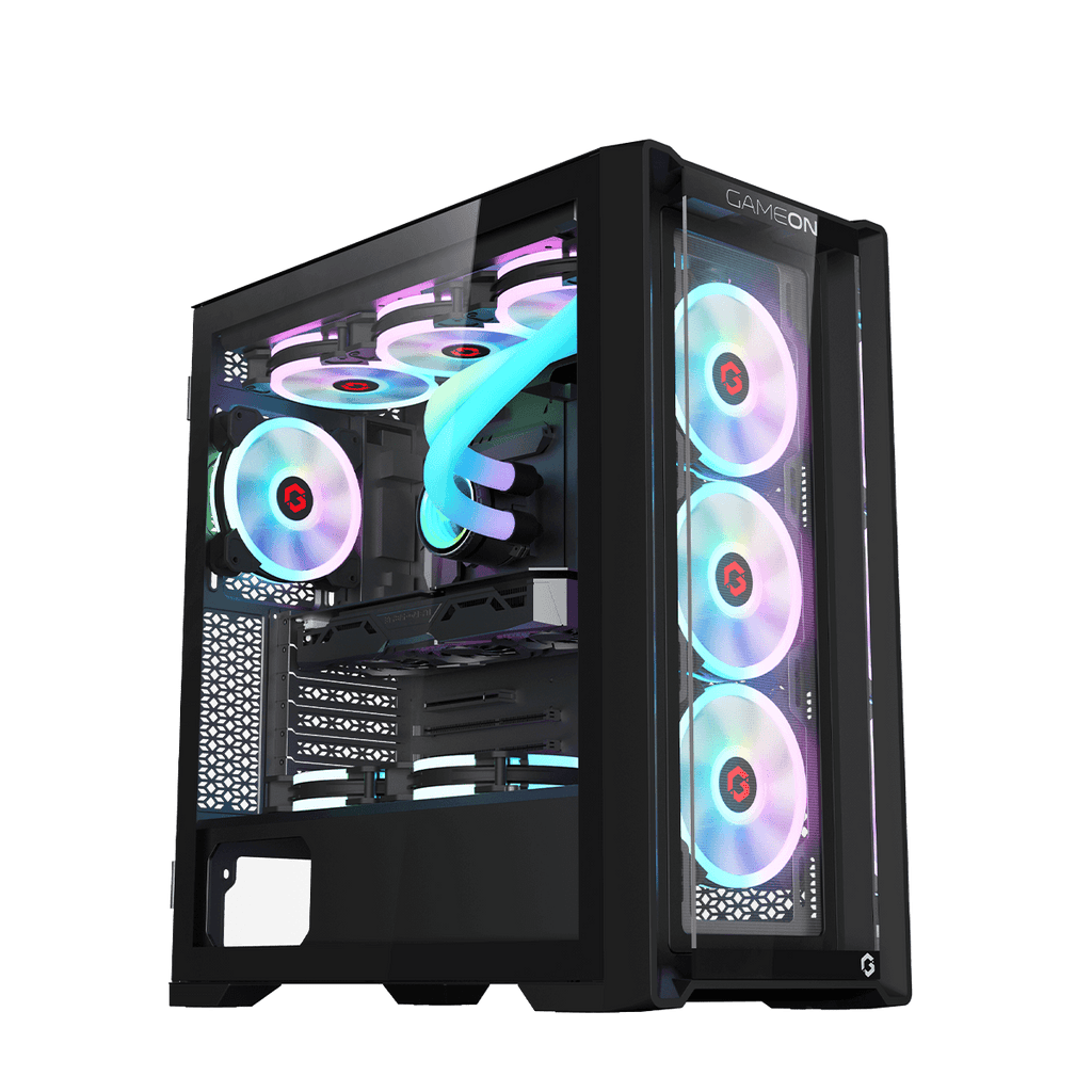 GAMEON Vortex Midnight Series Mid Tower Gaming Case - Black – gameon.store