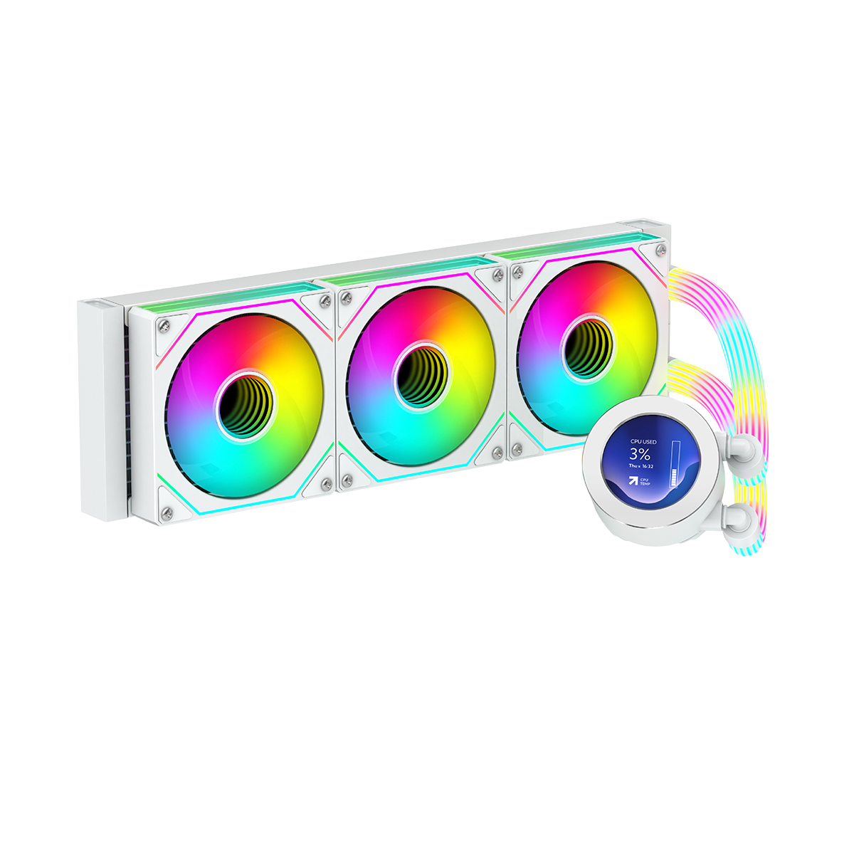 GAMEON - KRAKEN N360 LCD Display Liquid CPU Cooler 360mm With ARGB Tube - White