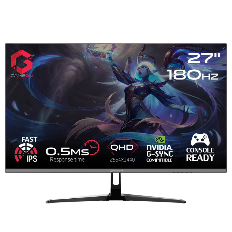 GAMEON GOPS27QHD180IPS 27" QHD, 180Hz, 0.5ms Fast IPS Gaming Monitor (Support PS5)