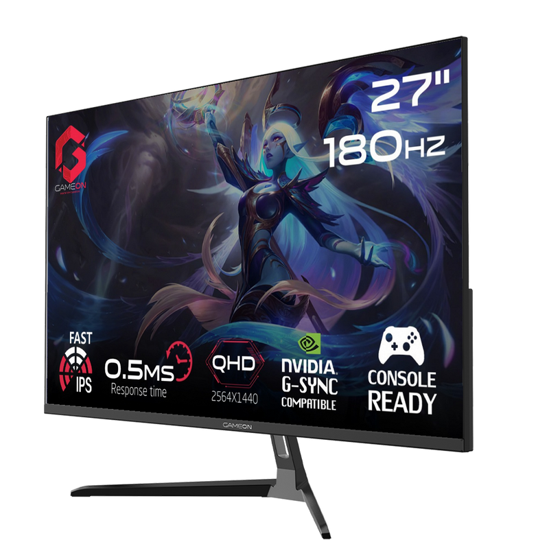 GAMEON GOPS27QHD180IPS 27" QHD, 180Hz, 0.5ms Fast IPS Gaming Monitor (Support PS5)