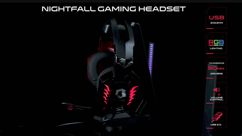GAMEON GOK901 Nightfall LED Gaming Headset - Black