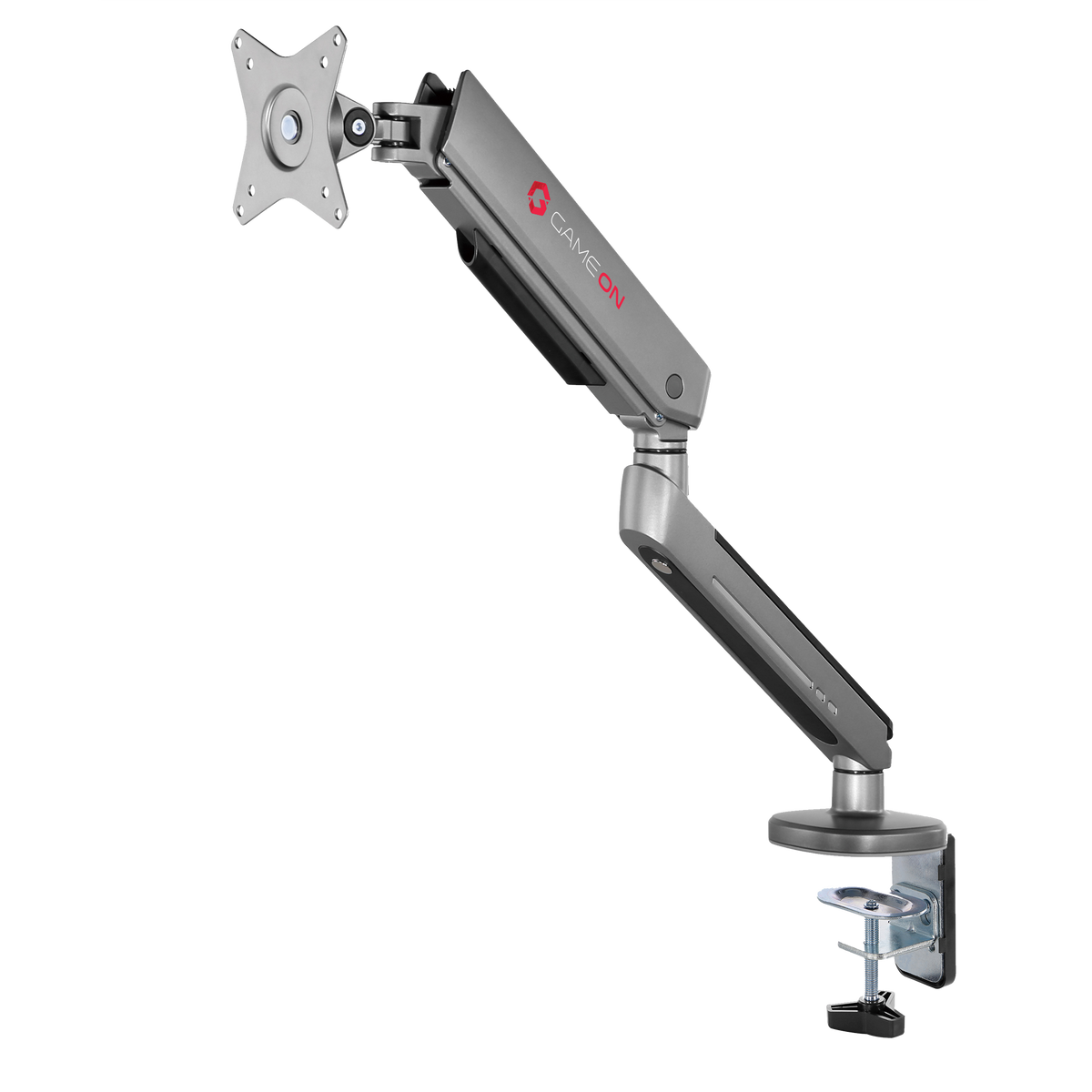 GAMEON GO-2168 PRO V2 Single Monitor Arm, Stand And Mount For Gaming And Office Use, 17" - 32", With RGB Lighting, Each Arm Up To 9 KG, Space Grey