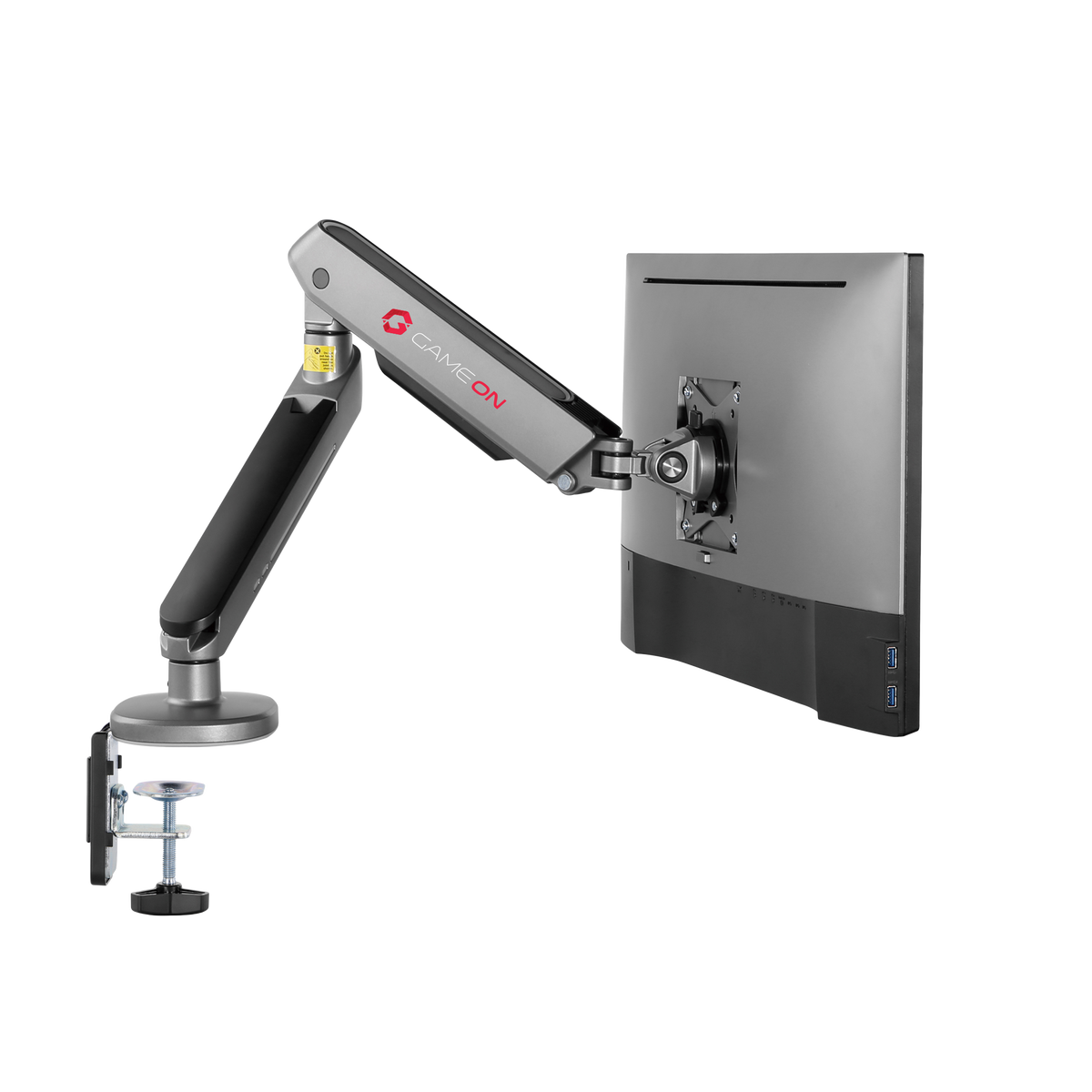 GAMEON GO-2168 PRO V2 Single Monitor Arm, Stand And Mount For Gaming And Office Use, 17" - 32", With RGB Lighting, Each Arm Up To 9 KG, Space Grey