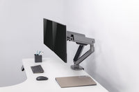 GAMEON GO-2151 PRO V2 Dual Monitor Arm, Stand And Mount For Gaming And Office Use, 17" - 32", With RGB Lighting, Each Arm Up To 9 KG, Space Grey